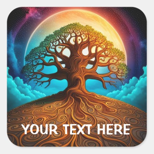 Tree of Life Square Stickers 