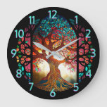 Tree of Life Stained Glass Large Clock