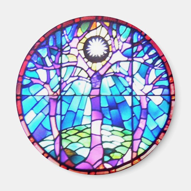 Tree of Life Stained Glass Magnet (Front)