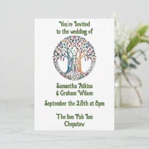 Tree of Life Stained Glass Mosaic Invitation
