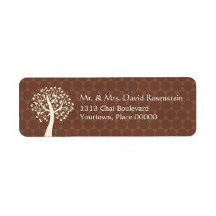Tree of Life Star of David Pattern Bar-Bat Mitzvah Label