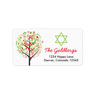 Tree of Life Star of David Return Address Label
