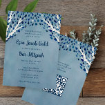 Tree of Life Stars Custom Bat Bar Mitzvah QR Code Invitation<br><div class="desc">Perfect card to announce a bat mitzvah, bar mitzvah or other Jewish celebration! Hand made art for you! FULLY CUSTOMIZABLE! Click on “Personalize” above to edit the text and add your link to the QR code on the back. Click "edit using design tool" to adjust the fonts, colors and placements...</div>