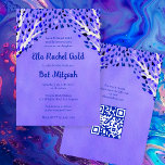 Tree of Life Stars Custom Bat Bar Mitzvah QR Code Invitation<br><div class="desc">Perfect card to announce a bat mitzvah, bar mitzvah or other Jewish celebration! Hand made art for you! FULLY CUSTOMIZABLE! Click on “Personalize” above to edit the text and add your link to the QR code on the back. Click "edit using design tool" to adjust the fonts, colors and placements...</div>