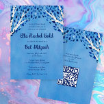 Tree of Life Stars Custom Bat Bar Mitzvah QR Code Invitation<br><div class="desc">Perfect card to announce a bat mitzvah, bar mitzvah or other Jewish celebration! Hand made art for you! FULLY CUSTOMIZABLE! Click on “Personalize” above to edit the text and add your link to the QR code on the back. Click "edit using design tool" to adjust the fonts, colors and placements...</div>