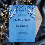 Tree of Life Stars Watercolor Bat Bar Mitzvah Invitation<br><div class="desc">Perfect card to announce a bat mitzvah, bar mitzvah or other Jewish celebration! Hand made art for you! FULLY CUSTOMIZABLE! Click on “Personalize” above to edit the text.. Click "edit using design tool" to adjust the fonts, colors and placements and to delete the back side watercolor design if you prefer....</div>