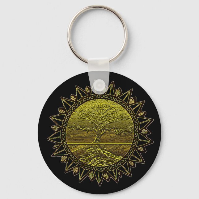Tree of Life Sun Salutation Keychain (Front)