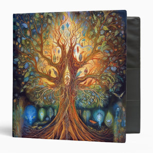 Tree Of Life Surreal Nature Art 3 Ring Binder