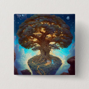 Tree Of Life Surreal Nature Art Button