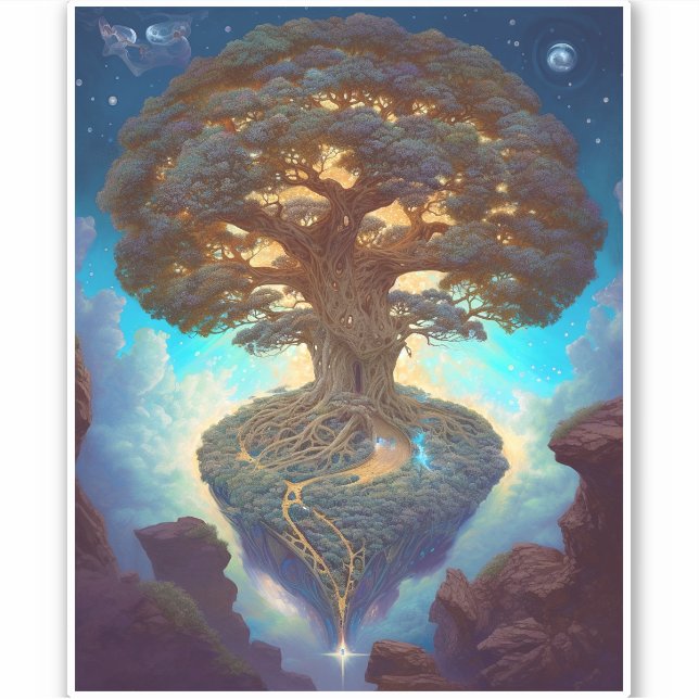 Tree Of Life Surreal Nature Art Sticker (Front)