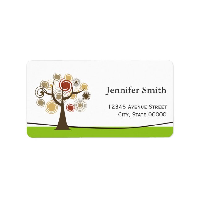 Tree of Life Symbol Elegant Nature Green Label (Front)