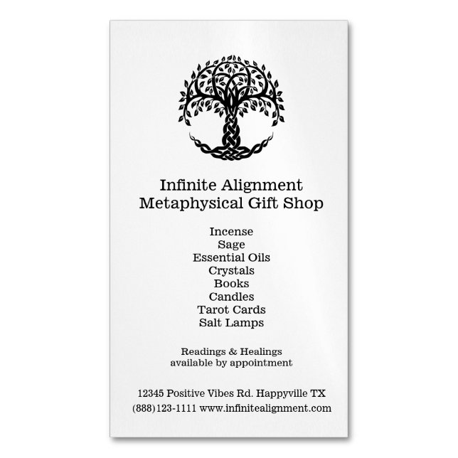 Tree of Life Symbol for Metaphysical Shop Business Business Card Magnet (Front Vertical)