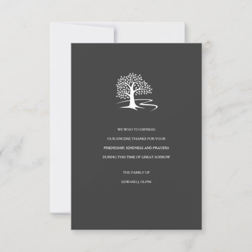 Tree of Life Sympathy Thank You Card