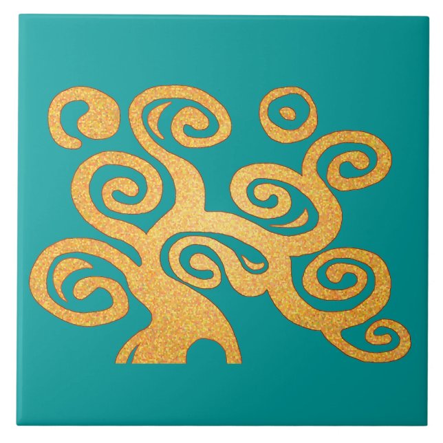 Tree of life teal version tile (Front)