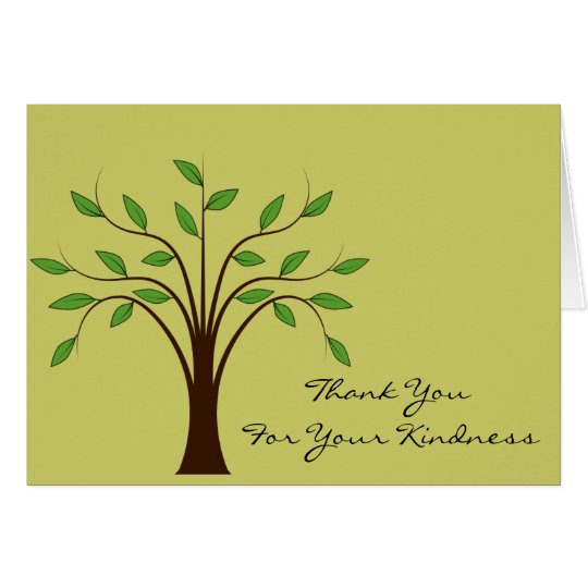 Tree of Life Thank You For Your Kindness Custom Card | Zazzle