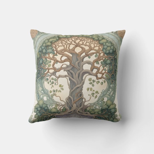 Tree of Life Throw Pillow (Back)