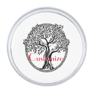 Tree of Life Thunder_Cove Silver Finish Lapel Pin