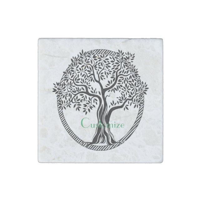 Tree of Life  Thunder_Cove Stone Magnet (Front)