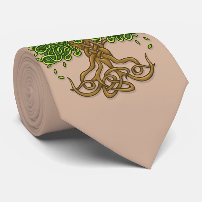 Tree of life Tie light brown (Rolled)