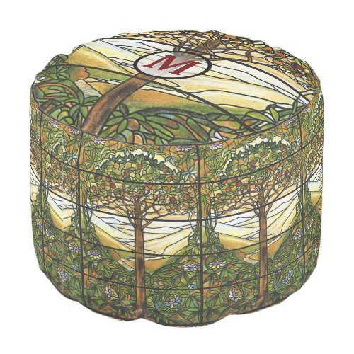 Tree of Life Tiffany Stained Glass Personalized Pouf