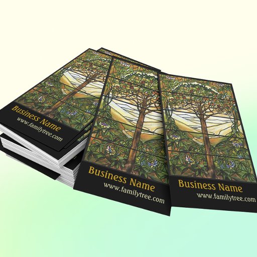 Customizable Tree of Life/Tiffany Stained Glass Window Business Card