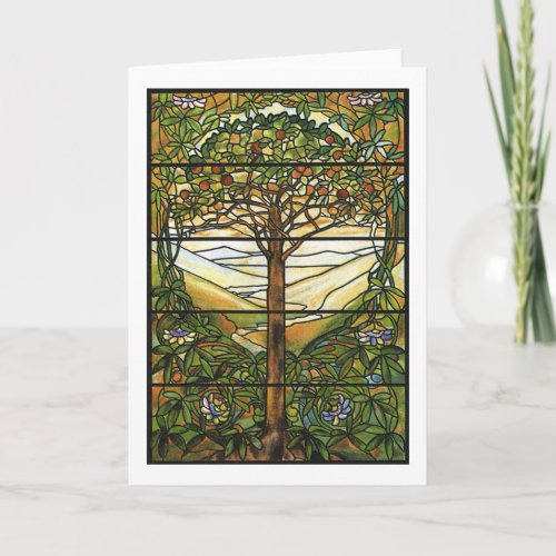 Tree of LifeTiffany Stained Glass Window Holiday Card