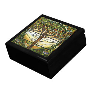Tree of Life/Tiffany Stained Glass Window Jewelry Box
