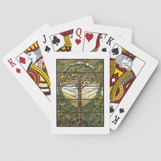 Tree of Life/Tiffany Stained Glass Window Poker Cards (Back)