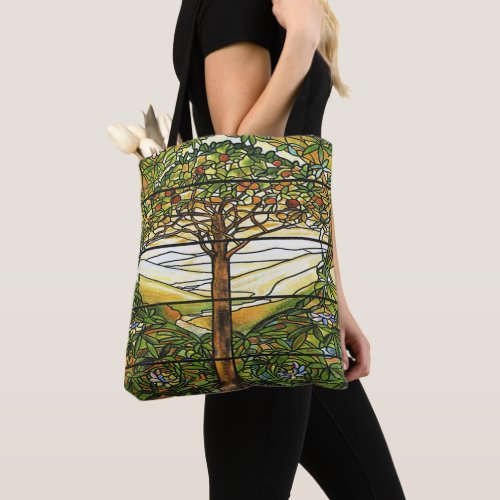 Tree of Life  Tiffany Stained Glass Window Tote Bag