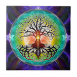 Tree Of Life Tile<br><div class="desc">Tree of life, not as much as the abstract, geometric version, but more in a traditional sense. Symmetry, depth and vibrant colors are the main focus of this artwork.</div>