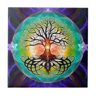 Chakra Tree of Life Mosaic Design Study