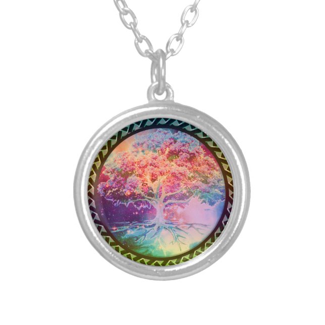 Tree of Life Tranquility Silver Plated Necklace (Front)
