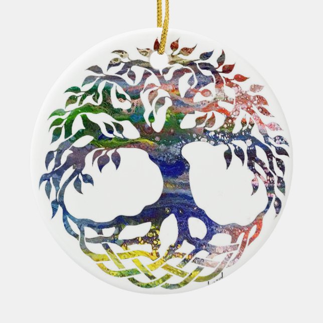 tree of life,tree of life,tree of life gifts, ceramic ornament (Front)