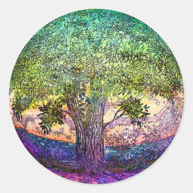 Tree of Life Truth Seeker Classic Round Sticker (Front)