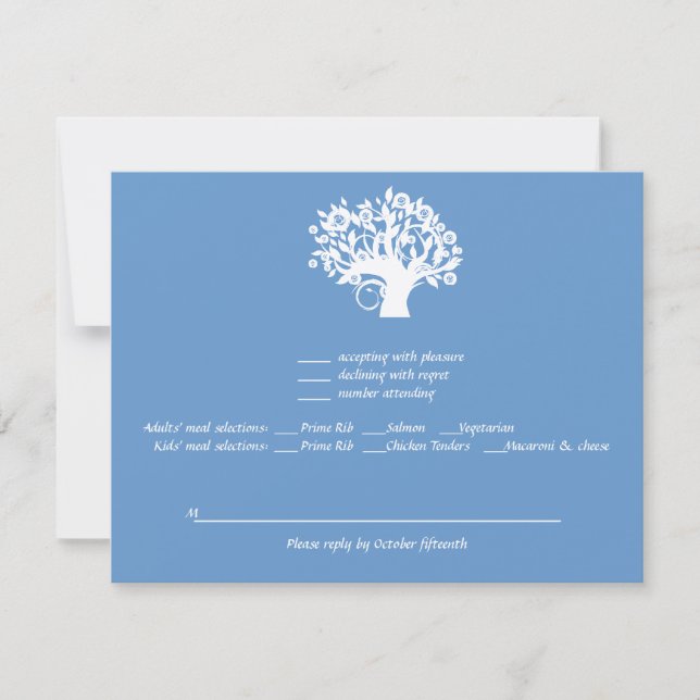 Tree of Life Twins Bar Bat Mitzvah Wedding RSVP (Front)