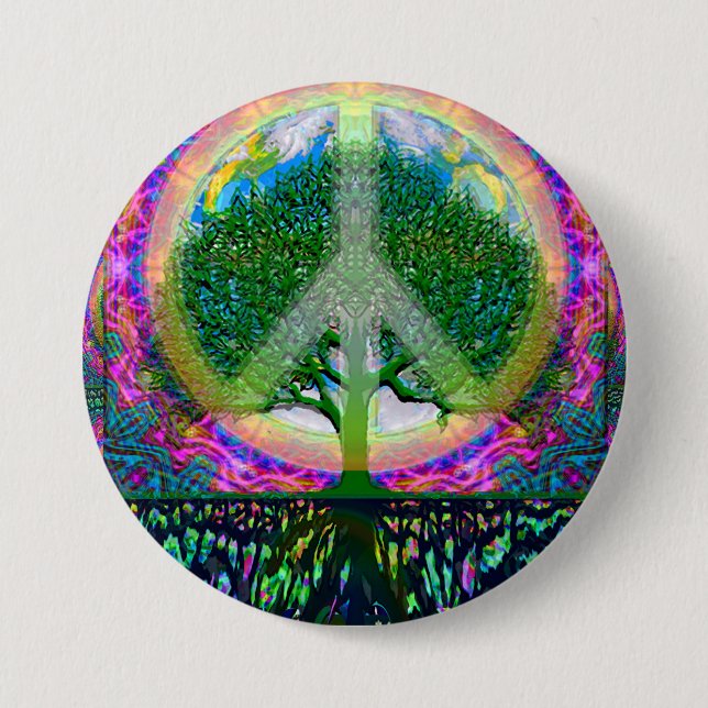 Tree of Life Unity and Peace Button (Front)