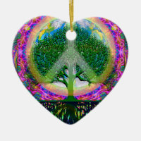Tree of Life Unity and Peace Ceramic Ornament
