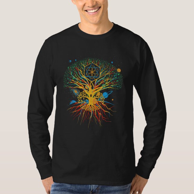 Tree Of Life Viking Mythology Yggdrasil Norse Worl T-Shirt (Front)