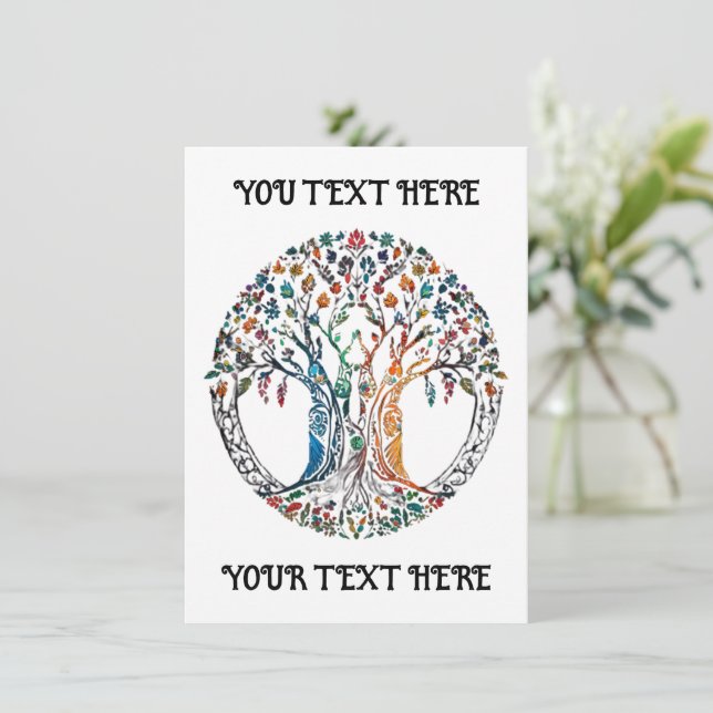 Tree of Life Vivid colored  Invitation (Standing Front)