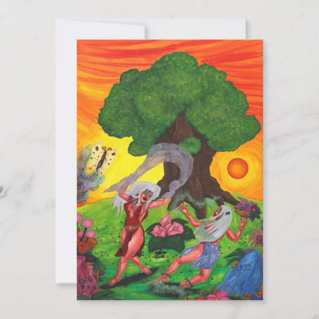 Tree of Life Watercolor Dance Joy Love Art  Invitation (Front)