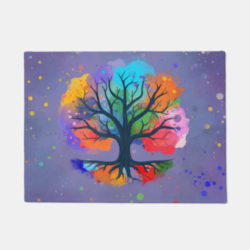 Tree of life _ watercolor ink doormat