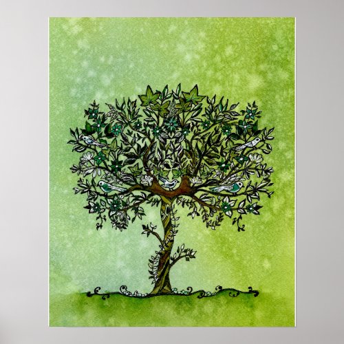 Tree of Life watercolor painting Poster