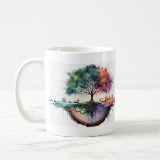 Tree of life watercolor reflection coffee mug