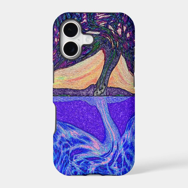 Tree of Life Water's Reflection features a tree of Iphone Case (Back)