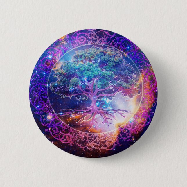 Tree of Life Wellness Pinback Button (Front)