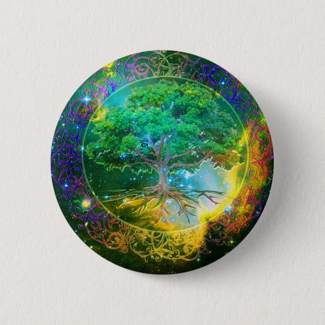 Tree of Life Wellness Pinback Button (Front)