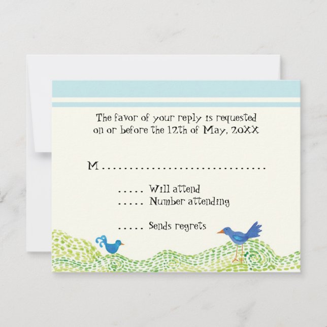 Tree of Life, Whimsical Boy RSVP Response Cards (Front)