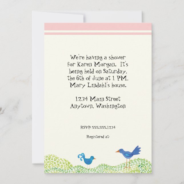 Tree of Life Whimsical Girl Baby Shower Invitation (Front)