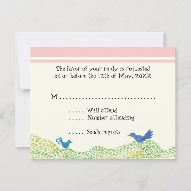 Tree of Life, Whimsical Girl RSVP Response Cards (Front)