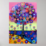 Tree Of Life  Whimsical Tree Painting Poster at Zazzle